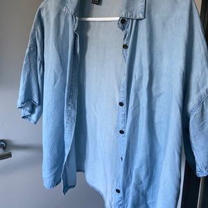 Women’s demin colored button up